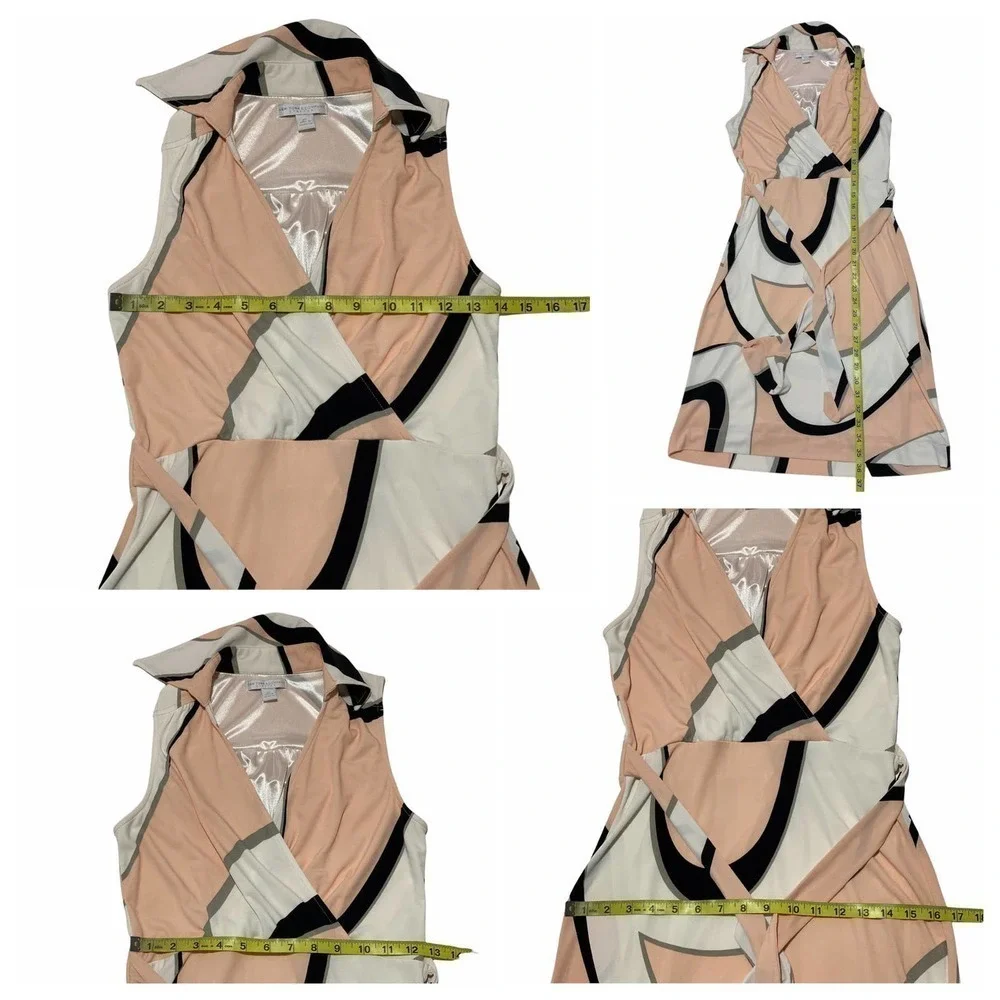 NEW York & Company Pink Abstract Wrap Dress
